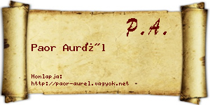 Paor Aurél névjegykártya